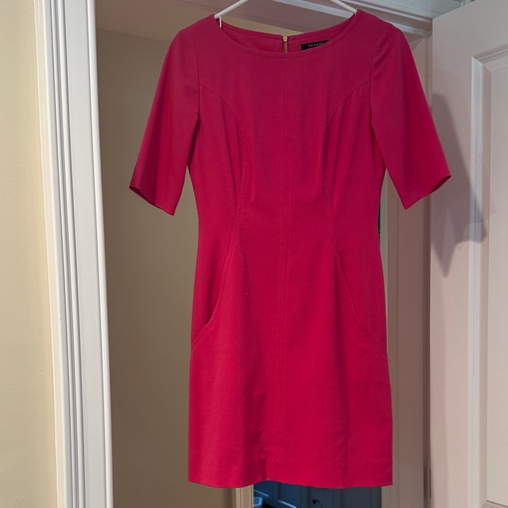 Tahari Vibrant Pink Mini Dress